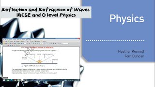 Reflection and refraction of waves Sec 31 part E IGCSE amp O level Physics 5054 [upl. by Stclair171]