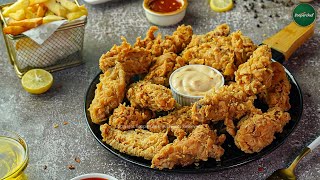 KFC Style Crispy Chicken Wings Recipe by SooperChef [upl. by Esaertal]