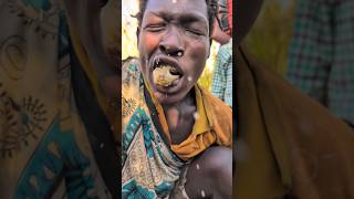 Hadzabe tribe dont Joke with food 😂😋‼️ See How Hot it is but still eating hadzabetribe food [upl. by Knuth]