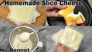 Homemade Processed Cheese Slice Without Rennet In 20 Mins  60रू मे 300रू का चीज बनाए बिना मेहनत के [upl. by Eerpud]