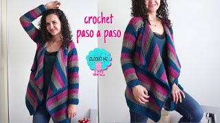 Tutorial suéter cardigan a crochet [upl. by Bashemath280]