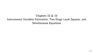 Wooldridge Econometrics for Economics BSc students Ch 1516 Instrumental variables estimation [upl. by Thedric614]