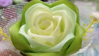 DIY Ribbon Flowers  How to Make Satin Ribbon Flowers  Amazing Ribbon Flower Trick [upl. by Gladstone953]