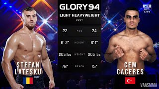 STEFAN LATESKU VS CEM CACERES FULL FIGHT GLORY 94 [upl. by Anat460]