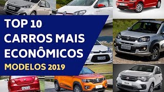 Carros mais econômicos do Brasil 2019  TOP 10 [upl. by Iraam]