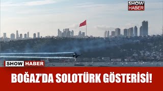 İstanbul Boğazı semalarında SOLOTÜRK ve Türk Yıldızlarından Cumhuriyetin 100 yılı uçuşu [upl. by Cutty]