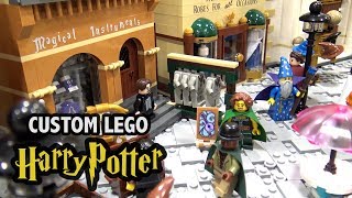 Amazing LEGO Diagon Alley with Full Interiors Custom Harry Potter [upl. by Esorylime101]