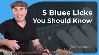 5 Blues Guitar Licks from Minor Pentatonic Scales [upl. by Monah]