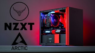 Red and Black No RGB Mini ITX Build in NZXT H210i with not so mini Hardware RTX 3070 Ryzen 5 5600 [upl. by Eibmab416]