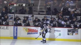 Derrick Pouliot First NHL Goal  Pittsburgh Penguins vs Florida Panthers 122014 [upl. by Blumenthal]