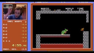 Super Mario Bros Speedrun in 455913 Former World Record [upl. by Azzil]