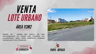 VENTA LOTE URBANO EN PAIPA [upl. by Tu]