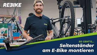 Seitenständer am EBike montieren  so bleibt dein EBike standhaft  Rebikecom [upl. by Cirilo]