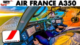 Air France A350 Cockpit Toulouse to Paris 6 Best Angles [upl. by Glantz]