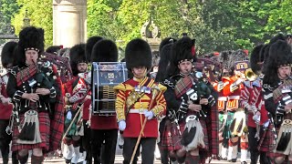 Scots Guards amp The Royal Regiment of Scotland March out Holyrood Palace [upl. by Leanor]