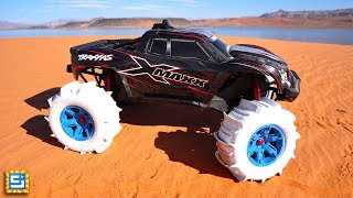 Can This RC Car with DIY CUSTOM Tires Drive On Water [upl. by Felt]