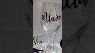 Cricut Layered Vinyl Wine Glasses [upl. by Harraf]