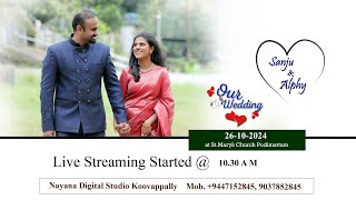 Wedding Ceremony of Sanju amp Alphy  26102024  Live Streaming [upl. by Marika528]