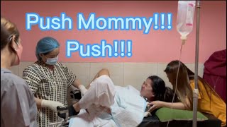 Hard Push during Childbirth  Pregnancy  Labor and Delivery  Birthvlog 2024 [upl. by Laflam]