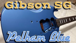 Gibson SG Guitar Refinish  Pelham Blue by Sims Custom Shop [upl. by Myrtle423]