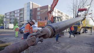 Aanleg warmtenet Sliedrecht  Deltalaan  Gestuurde boring 540 meter  StaalPURPE [upl. by Vizza]