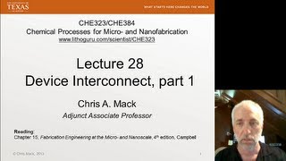 Lecture 28 CHE 323 Device Interconnect part 1 [upl. by Vonnie]