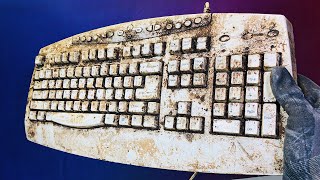 Extremely Dirty Yellowed Keyboard Restoration  ASMR Restoration Video [upl. by Ciccia492]