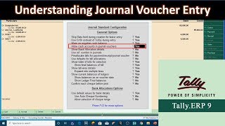 Understanding Journal Voucher Entries in Tally ERP 9 Tutorial  Lesson 7 [upl. by Heyes]