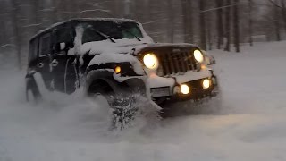 Deep Snow Thrashing  Jeep Wrangler JK [upl. by Dillie]