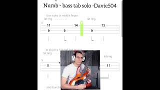 Numb  Davie504 solo bass tab [upl. by Keeler382]