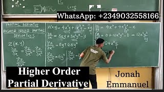 Higher Order Partial Derivative  Higher Order Partial Differentiation excellenceacademy jonah [upl. by Raclima]