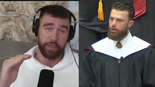 Travis Kelce has responded to Harrison Butkers commencement speech [upl. by Ynoffit]