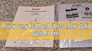 Review Sunny Health and Fitness Indoor Studio Cycle Pro Exercise Bike with 18 KG 40 Pound Flywheel [upl. by Bernadina]