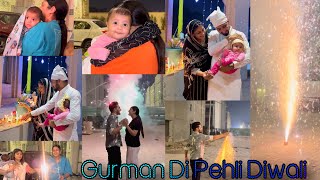 Diwali celebration vlog  Gurman di pehli Diwali  Gurwinder  Manpreet  Gurman vlogs [upl. by Hanzelin]