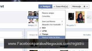 COMO CREAR LISTAS DE CONTACTOS O AMIGOS EN FACEBOOK [upl. by Lynea824]