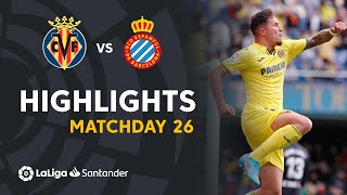 Resumen de Villarreal CF vs RCD Espanyol 51 [upl. by Ilrac]