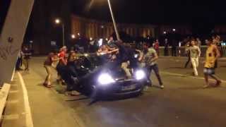 Drunk guys destroying cars in Montpellier [upl. by Pheni]