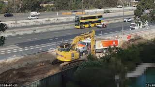 Warringah Freeway Upgrade time lapse  Monday 22 July 2024 [upl. by Sinnel]