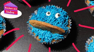 Krümelmonster Muffins  Cupcakes Backen  Perfekt für Kinder [upl. by Eninnej]