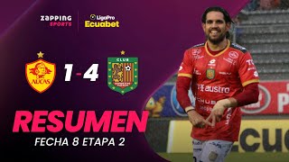 SD Aucas 1  4 Deportivo Cuenca  Resumen Fecha 8  2da Etapa  LigaPro Ecuabet [upl. by Tnarud]