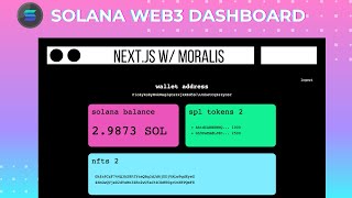 Building a Nextjs Solana Web3 Dashboard w Moralis [upl. by Nahtnanhoj252]