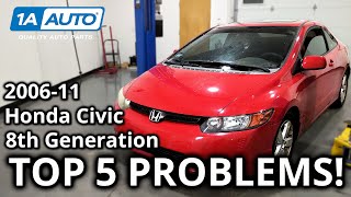 Top 5 Problems Honda Civic Sedan 8th Generation 20062011 [upl. by Lian]