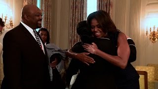 Raw Video The First Lady Surprises Tour Guests and Opens Old Family Dining Room [upl. by Os199]