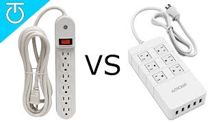 Power Strip vs Surge Protector  QICENT 6 Outlet Surge Protector Review [upl. by Ylsel562]