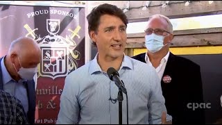 Justin Trudeau makes campaign stop in Markham Ont – September 18 2021 [upl. by Htedirem]