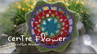 Crochet Centre Flower Motif  EASY  The Crochet Crowd [upl. by Rabbi]