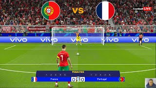 🔴LIVE PENALTIES  PORTUGAL vs FRANCE I UEFA EURO 2024 QUARTER FINAL  RONALDO vs MBAPPE  PES GAME [upl. by Milly263]