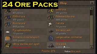 OSRS  Opening 24 Ore Packs from Volcanic Mine Store [upl. by Tnafni]