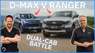 Isuzu DMax takes on allnew Ford Ranger  Isuzu DMax XTerrain v Ford Ranger Sport  Drivecomau [upl. by Kadner]