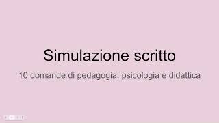 Simulazione prova scritta 24 cfu  Concorso docenti [upl. by Plafker]